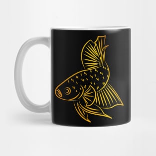 Golden Elegance: The Betta in Darkness Mug